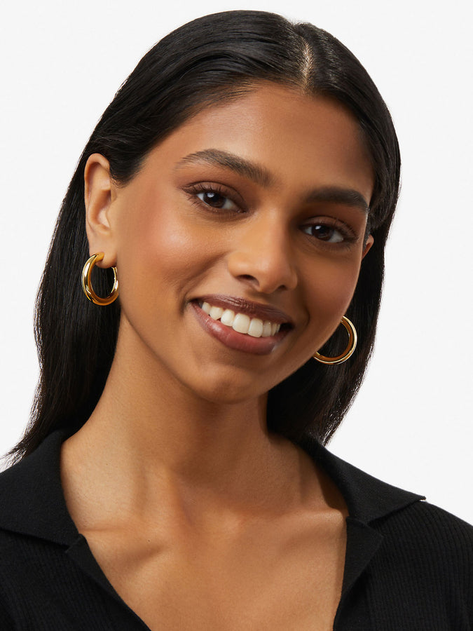 Buy Small Gold Hoop Earrings for Women - 16mm Hoop Earrings - Gold Hoops  (Gold) at Amazon.in